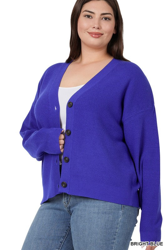 Curvy Bright Blue Cardigan