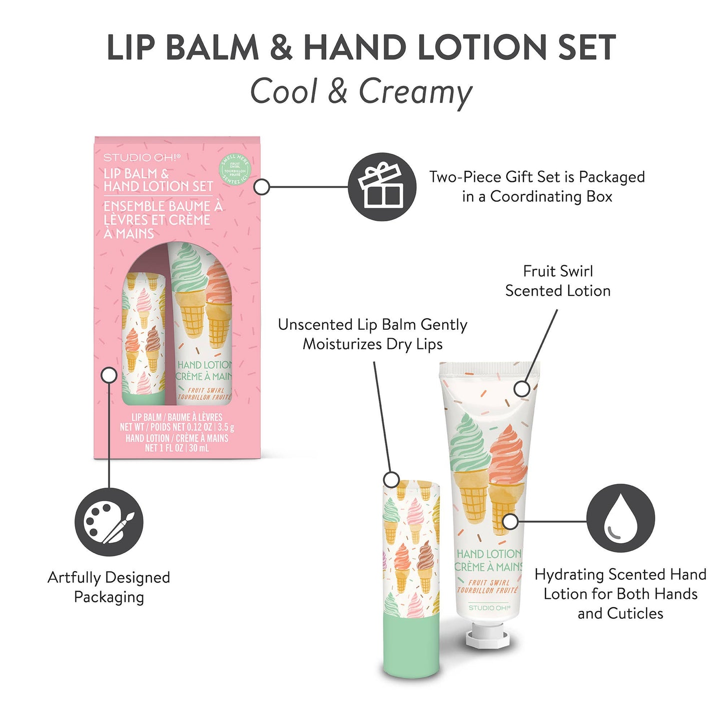 Cool & Creamy Lip Balm & Hand Lotion Set