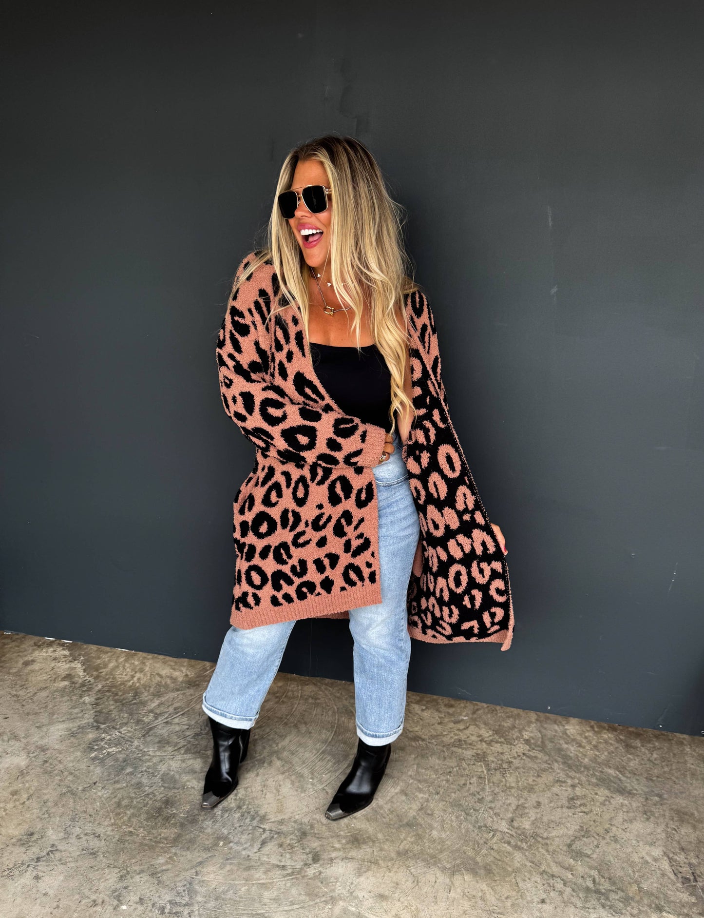 Curvy Leopard Cardigan