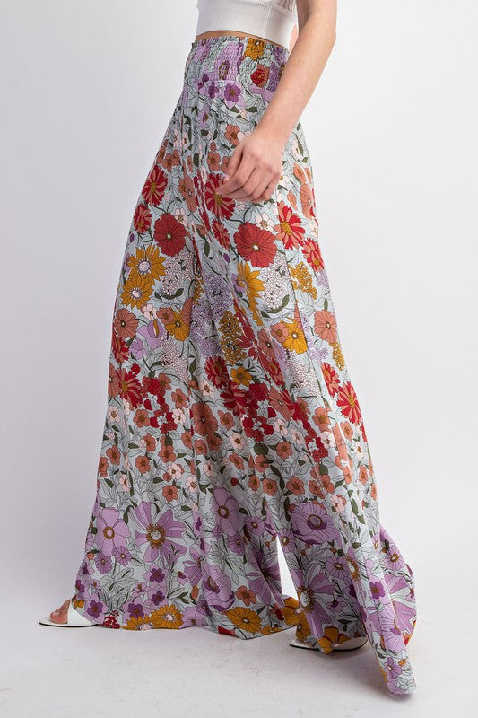 Floral Wide Leg Pants