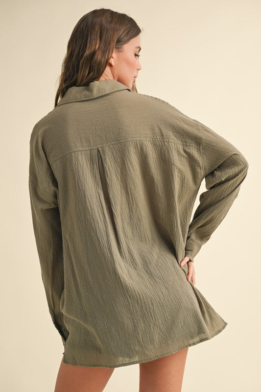 Olive Button Down Shirt