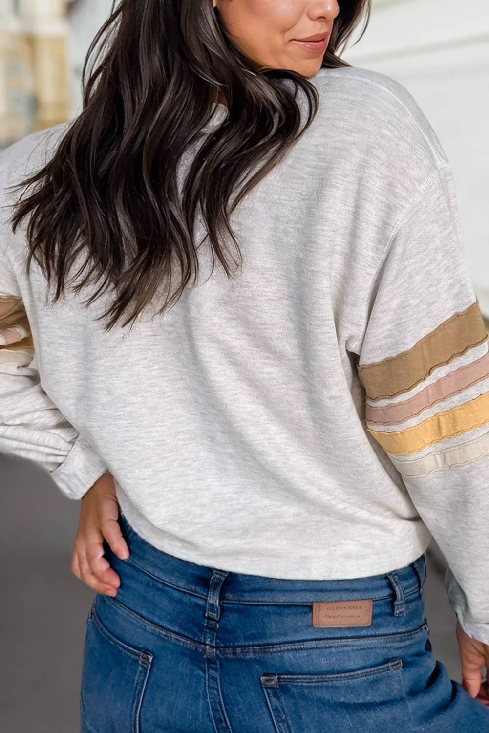 Striped Trim Sweatshirt