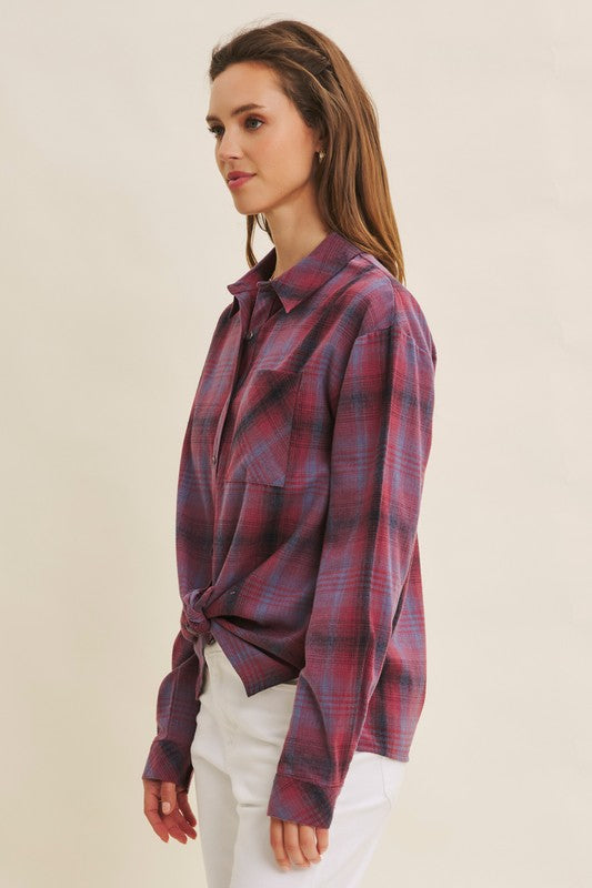 Burgundy Plaid Shirt