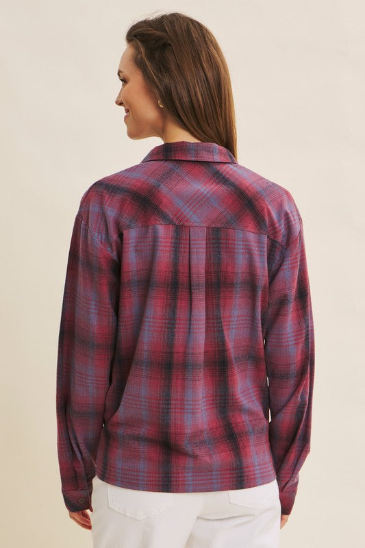 Burgundy Plaid Shirt