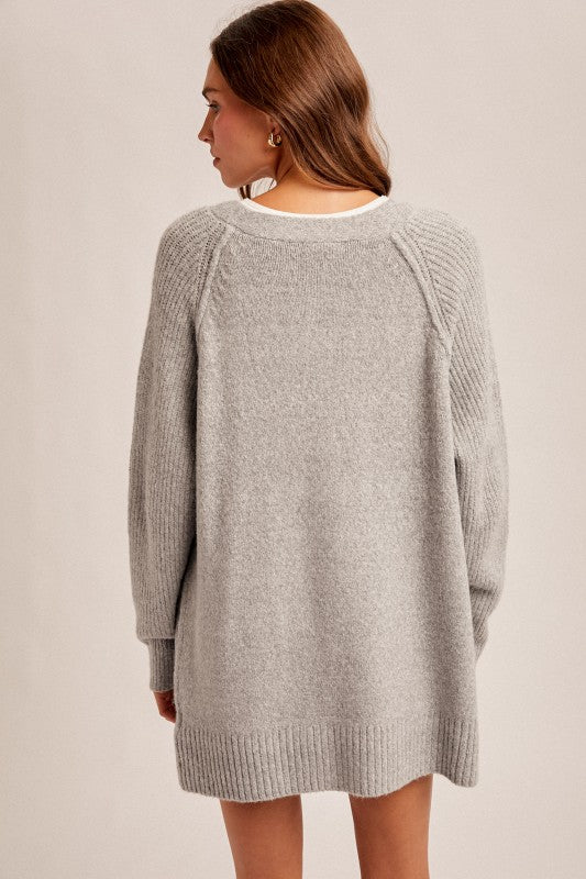 Gray Button Cardigan