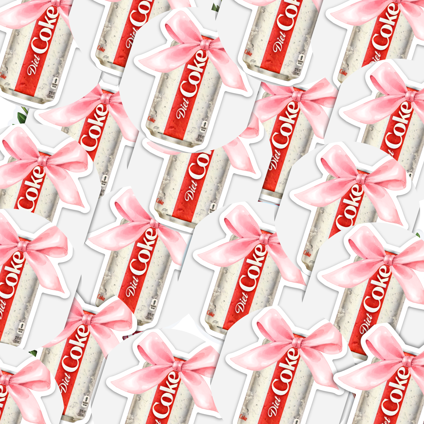 Diet Coke Love Sticker – Bow Design for Journals, Tumblers