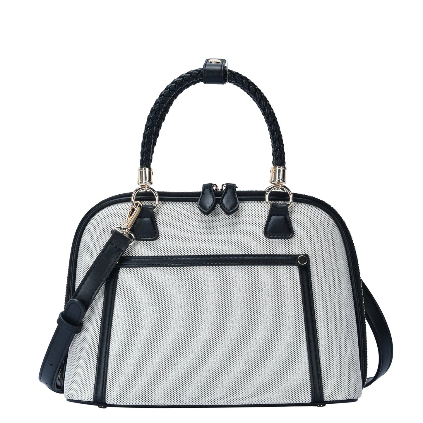 Camila Canvas Satchel: Black
