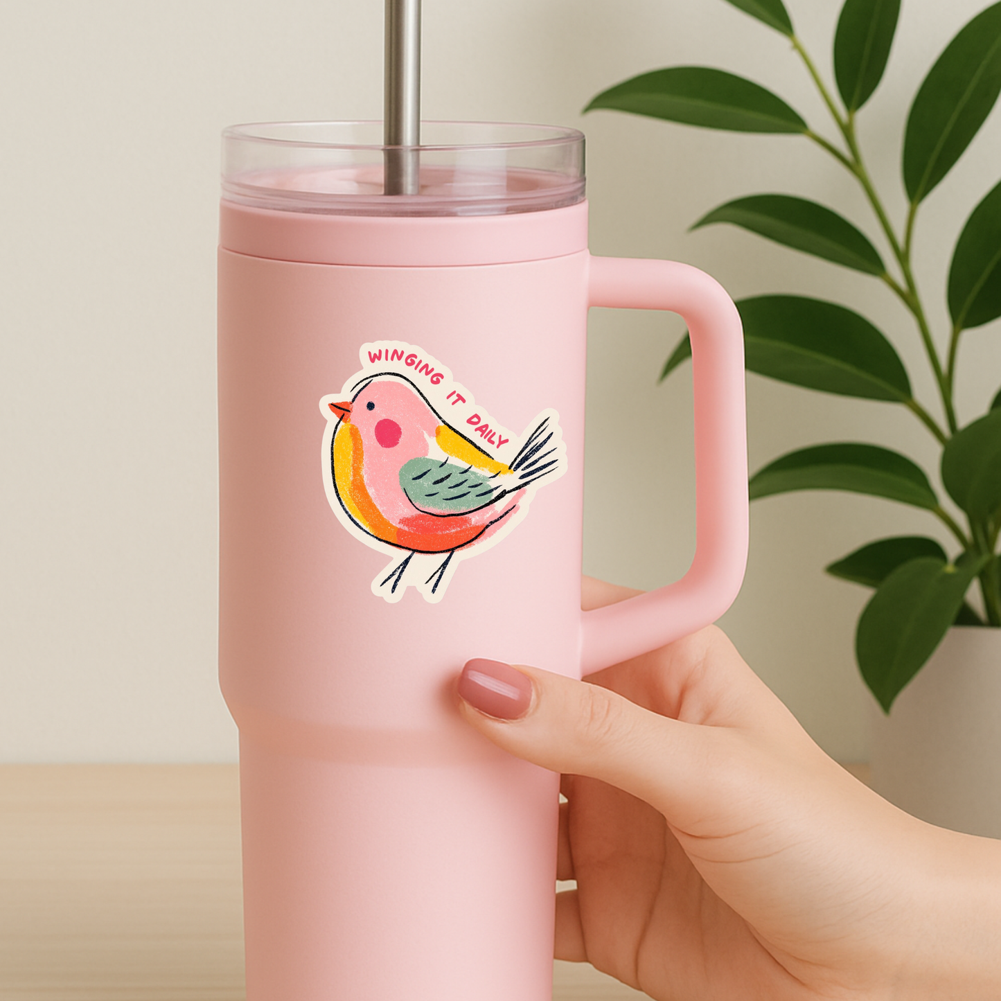 Winging It Daily – Cute Colorful Bird Sticker
