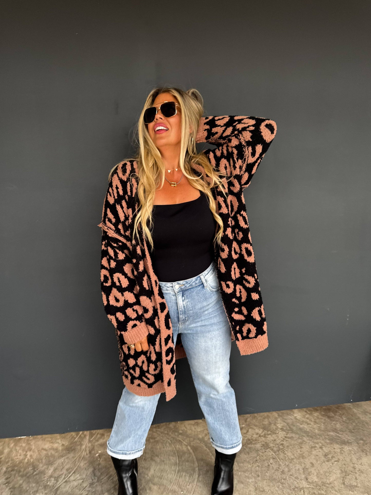 Curvy Leopard Cardigan