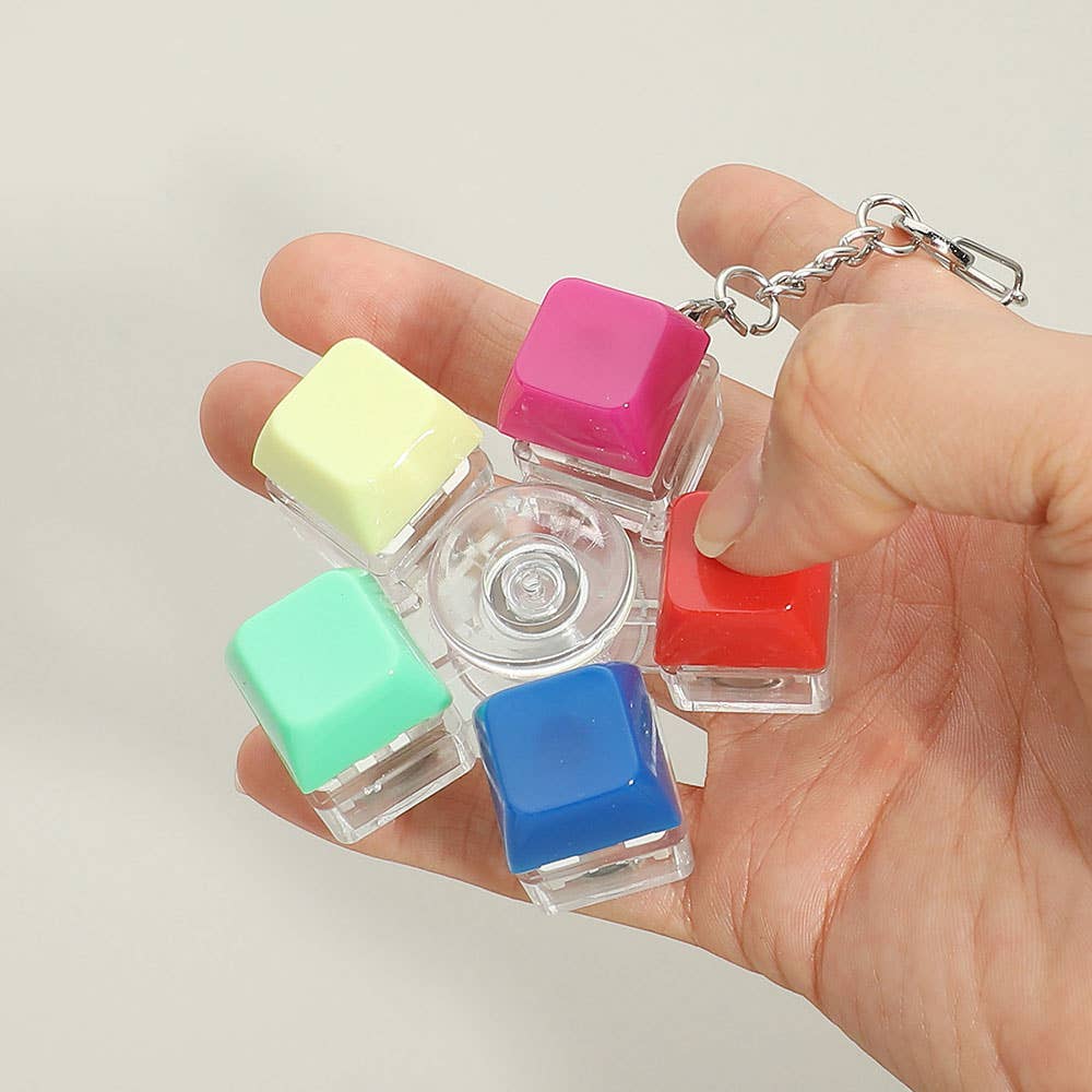 Light Up Stress Relief Spinner Keyboard Keychain Bag Charms