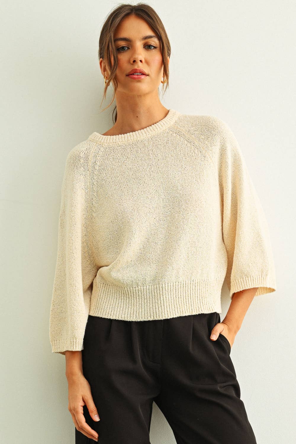Cream/Beige Knitted Top