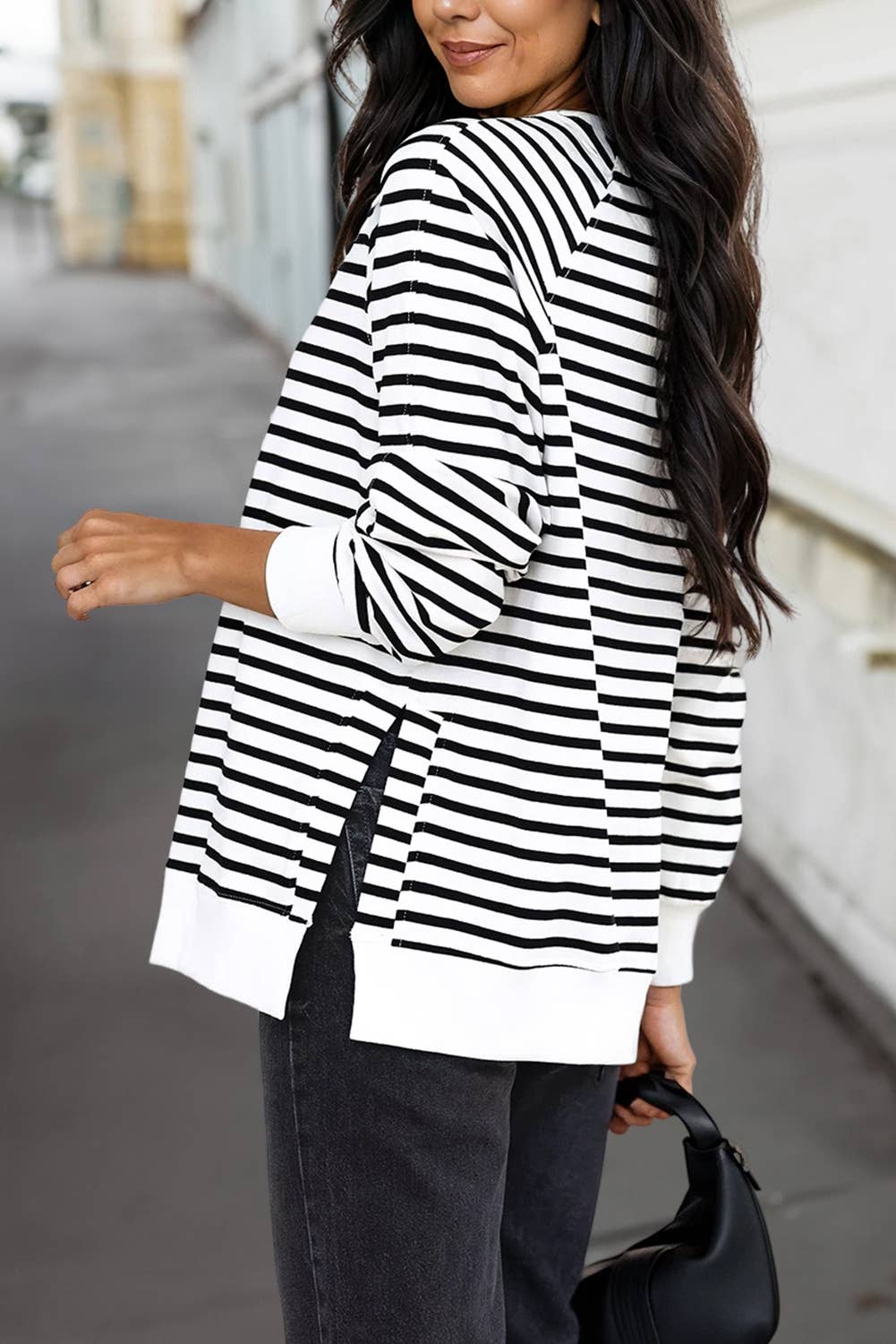 Stripe Raglan Sweatshirt