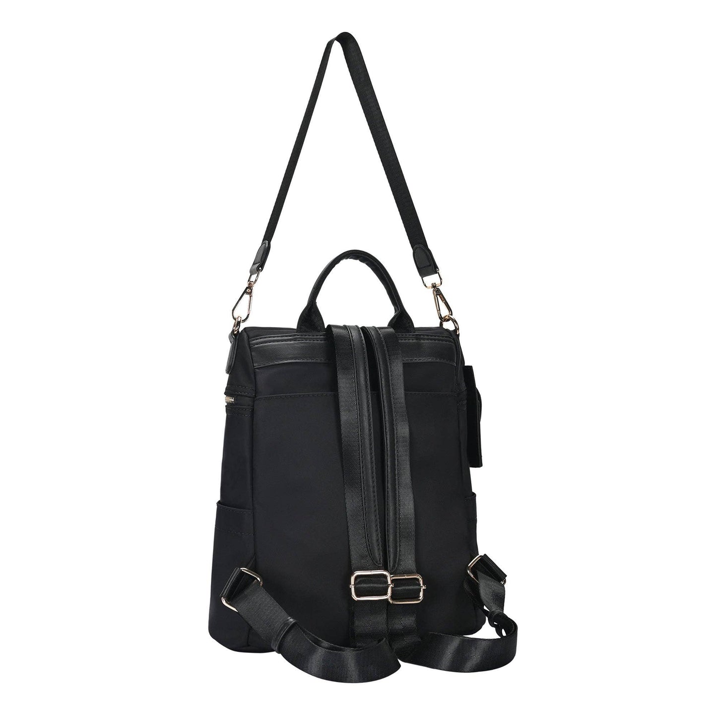 Sienna Nylon Backpack: Black