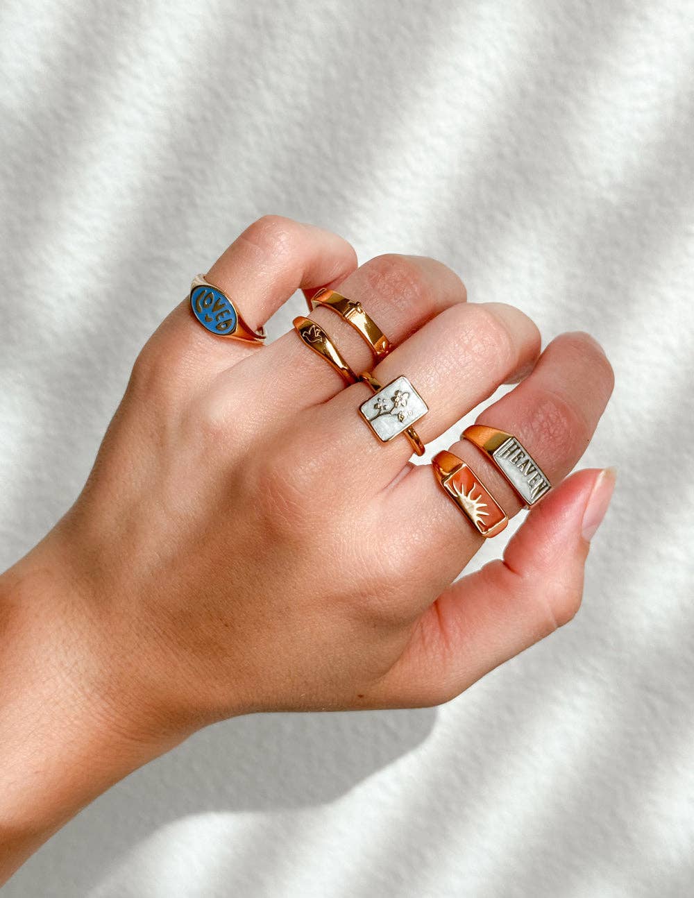 Flower Rectangular Ring: 9