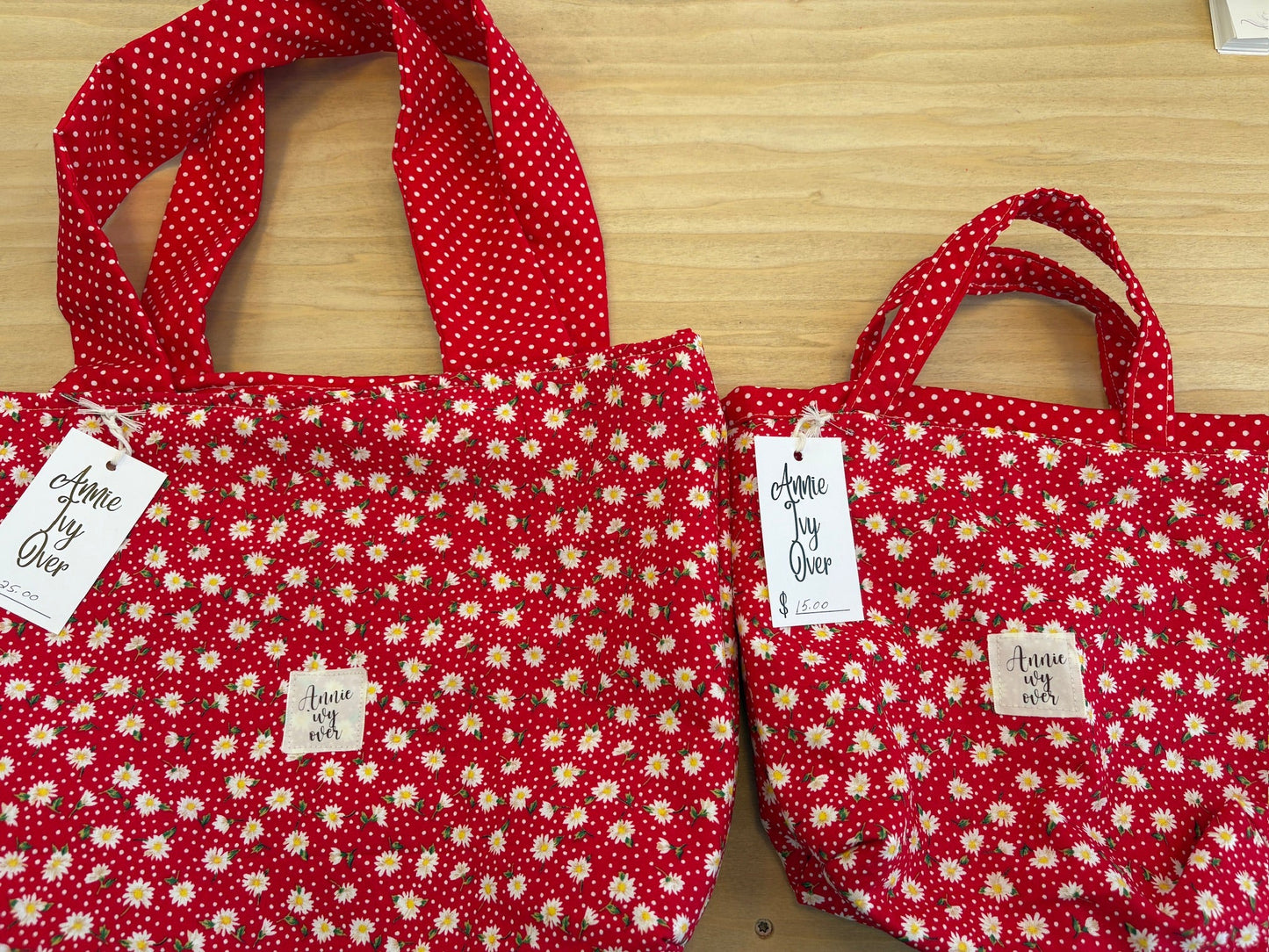 Red Flower Bag (two sizes)