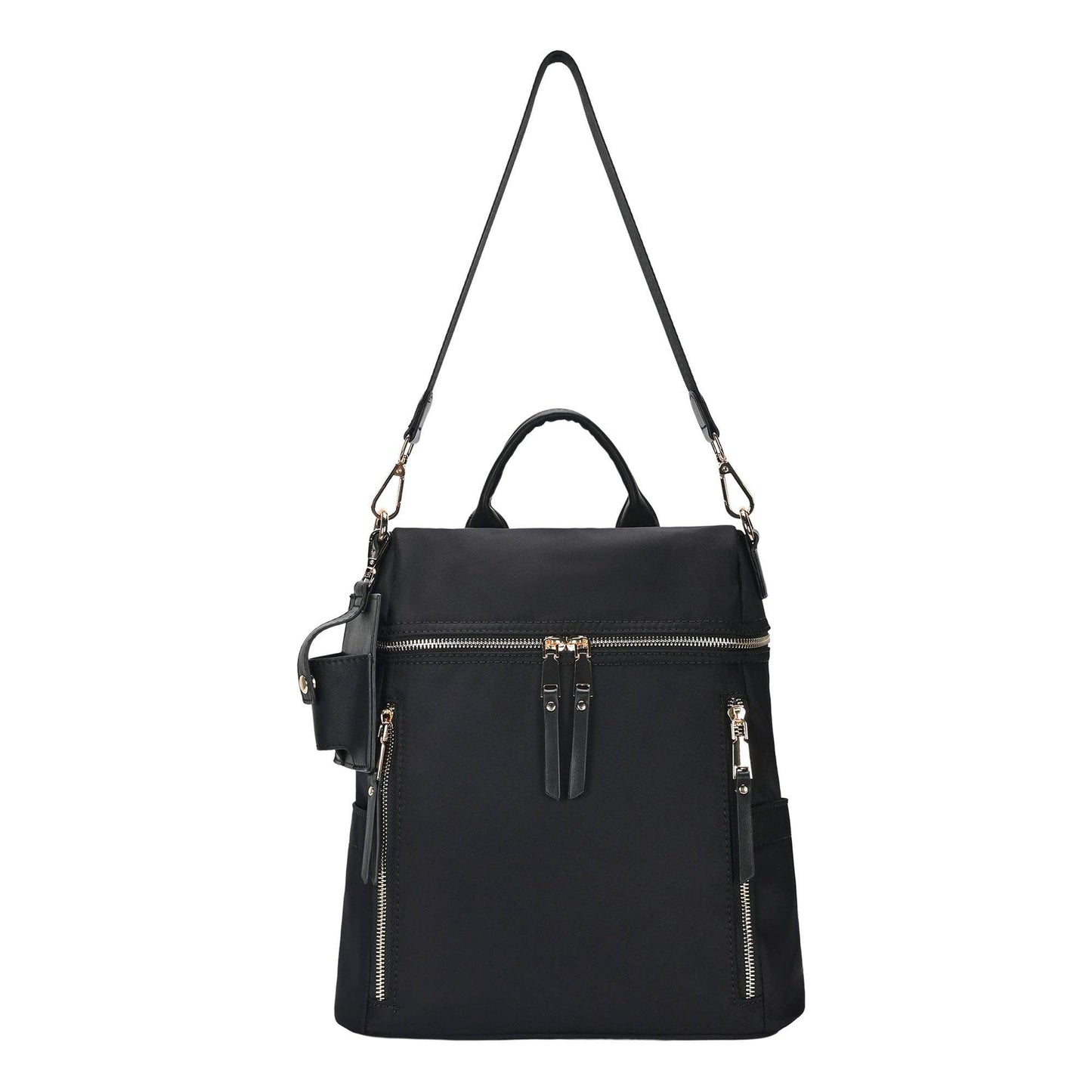 Sienna Nylon Backpack: Black