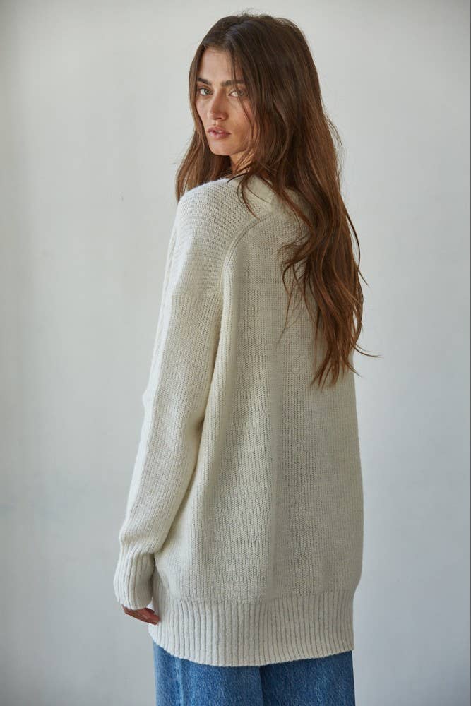 Ivory V-Neck Sweater