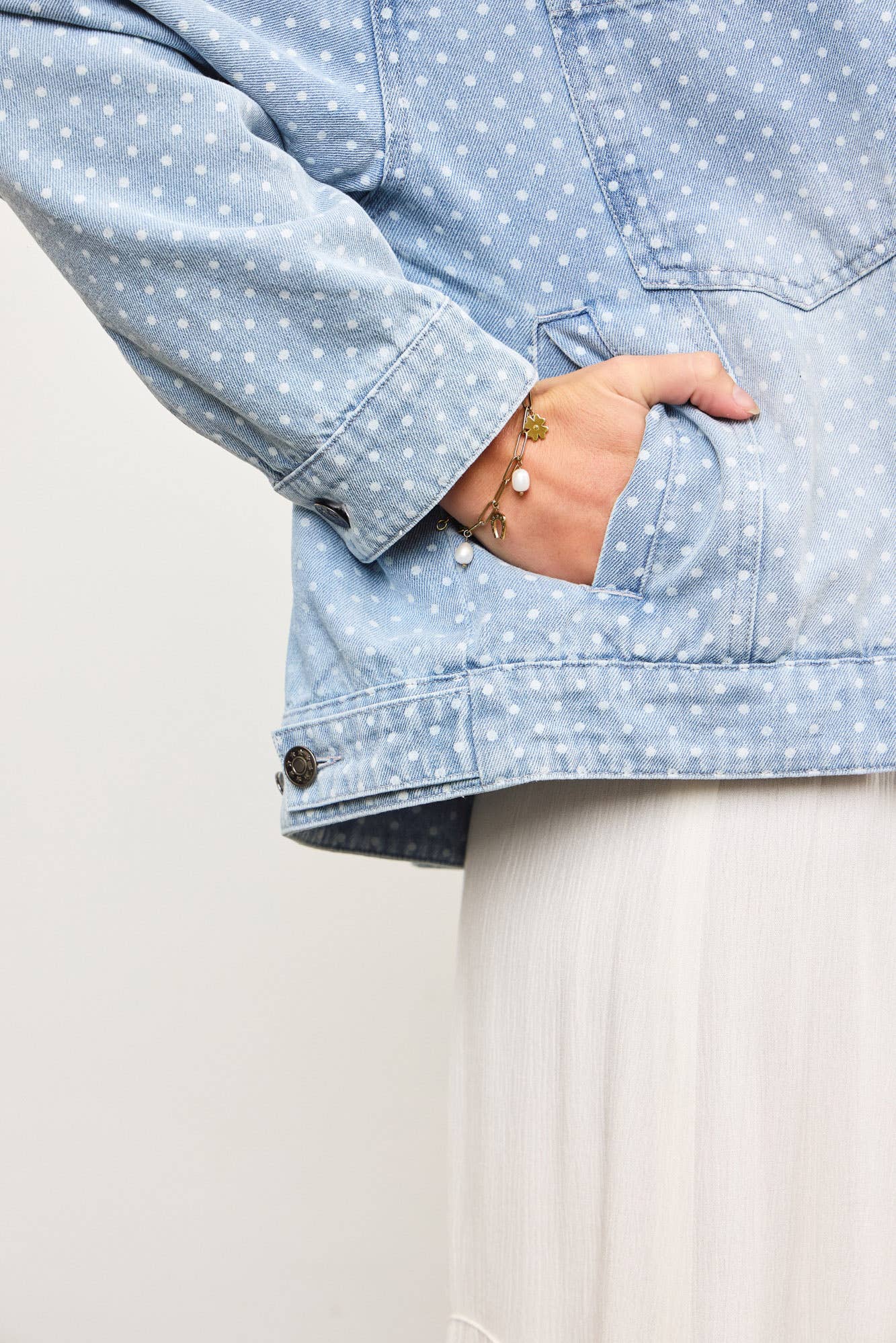 Polka Dot Denim Jacket