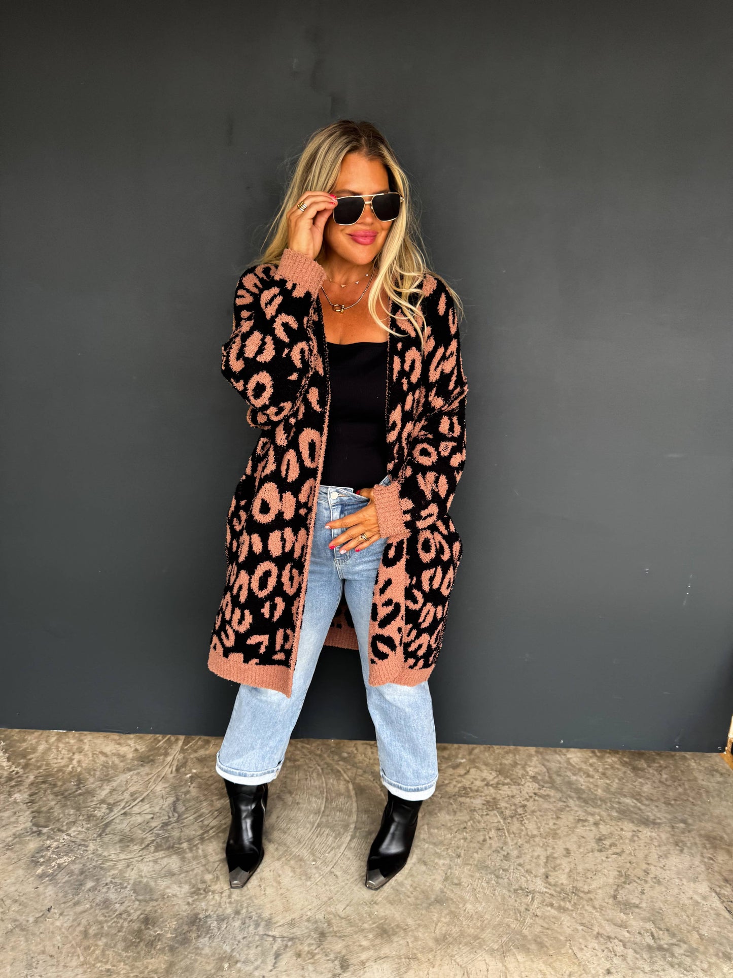 Curvy Leopard Cardigan
