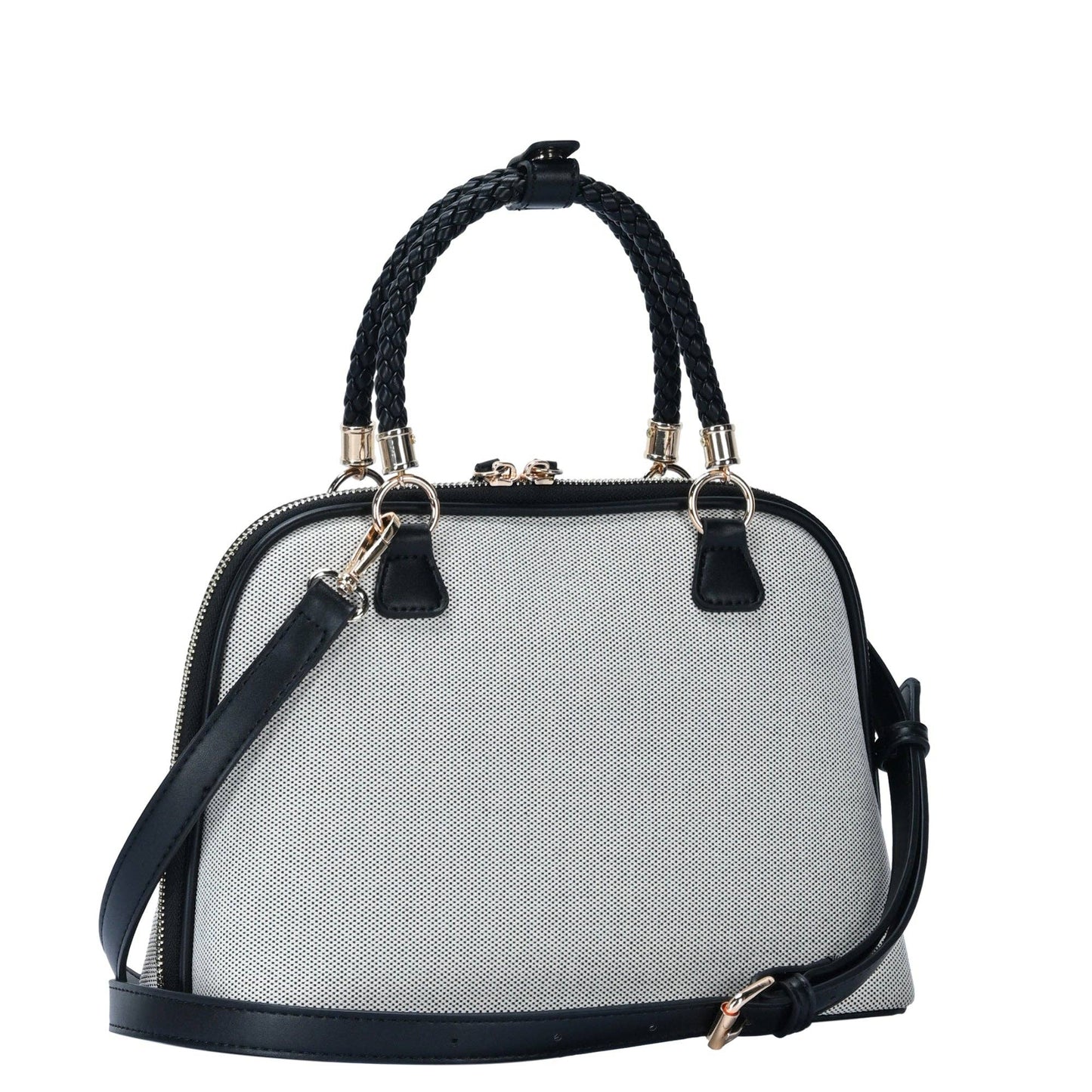 Camila Canvas Satchel: Black