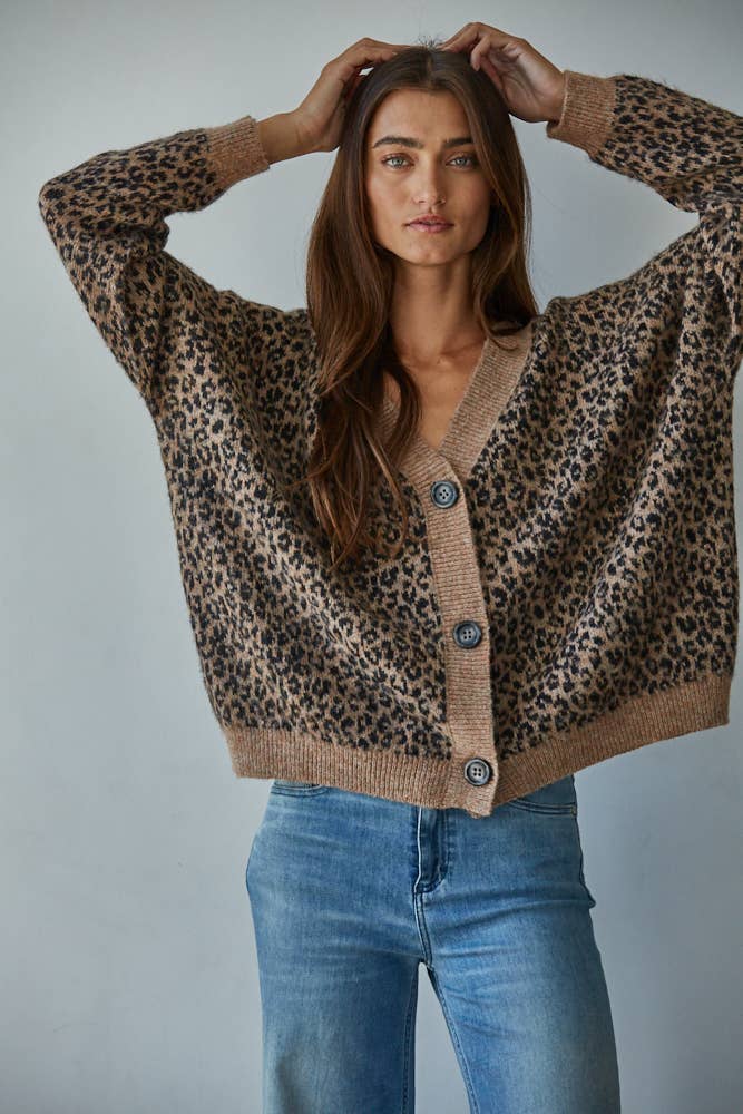 Mocha Black Leopard Print Sweater