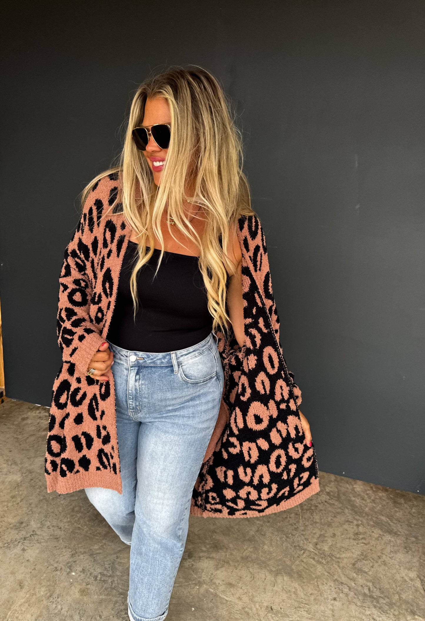 Curvy Leopard Cardigan