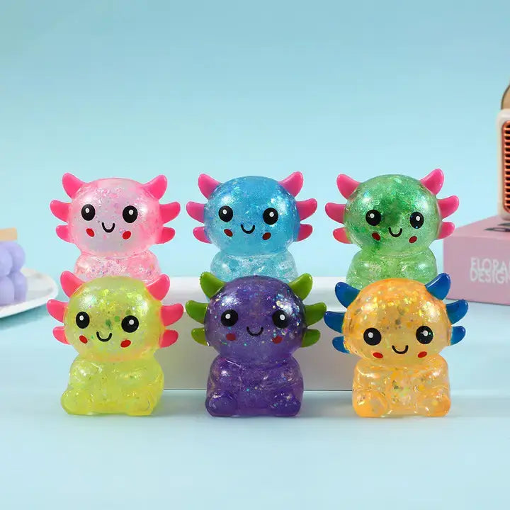 Axolotl Glitter Sugar Squishy Sensory Fidget Kids Toy