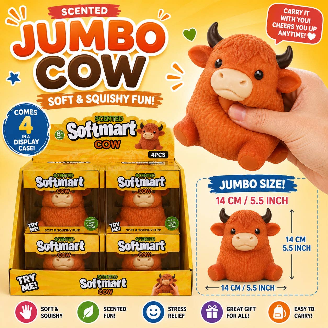 Jumbo Highland Cow Squishy