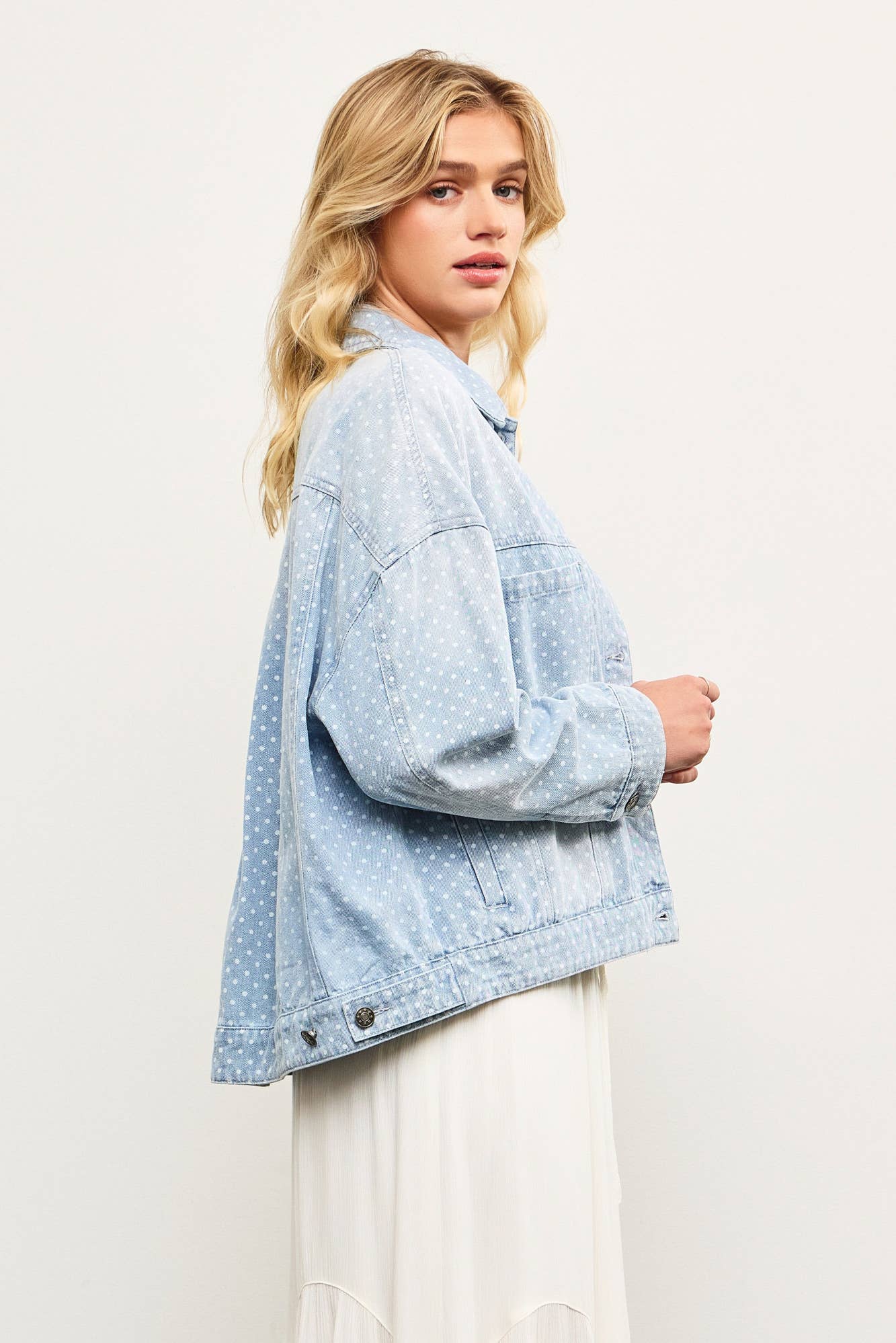 Polka Dot Denim Jacket
