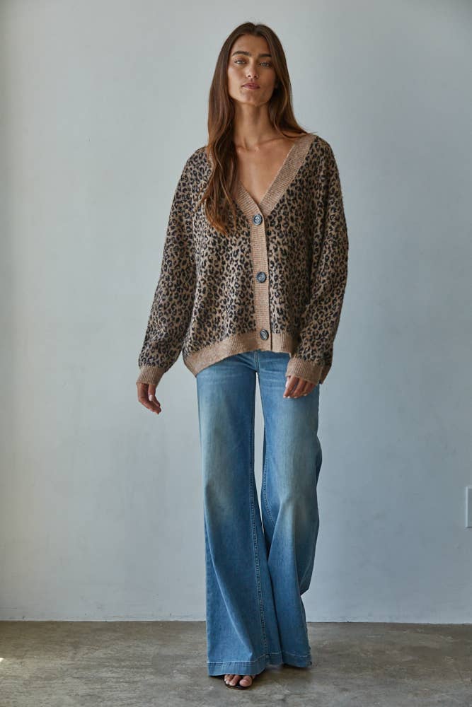 Mocha Black Leopard Print Sweater