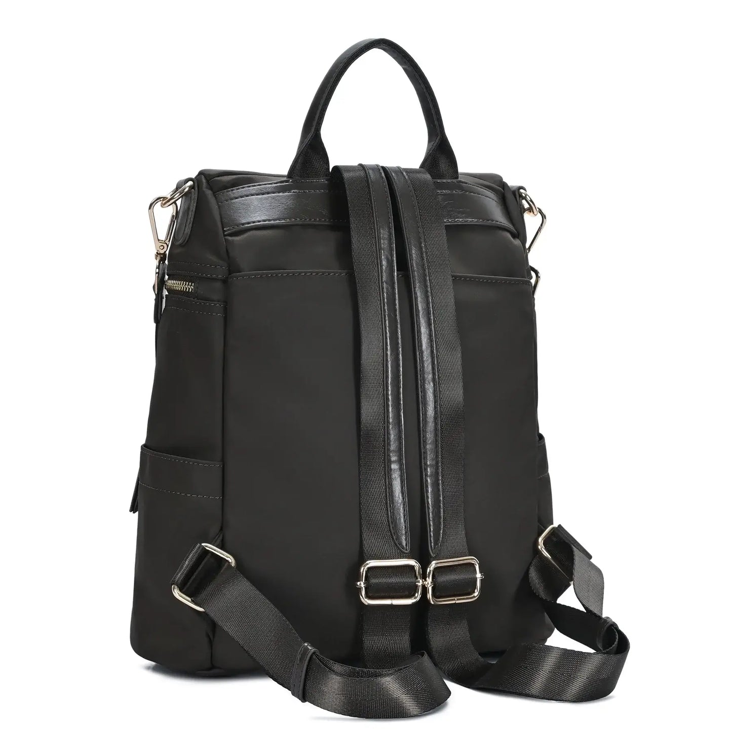 Sienna Nylon Backpack: Black