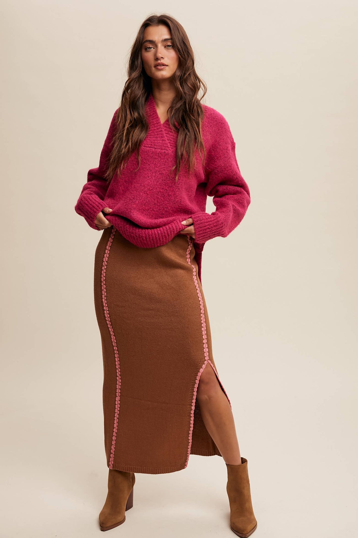 Oversized Cranberry Sweater