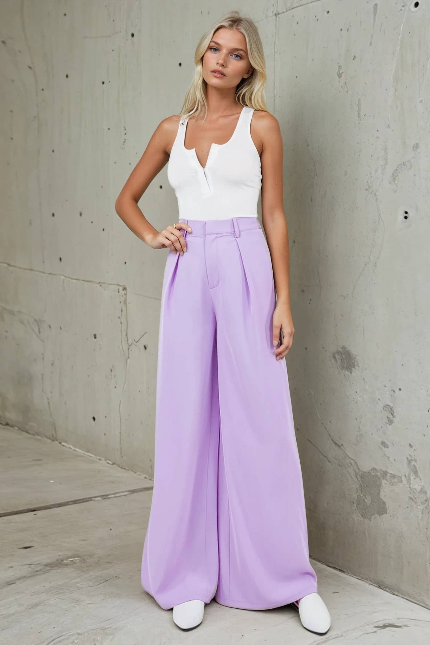 Lavender Wide Leg Trouser