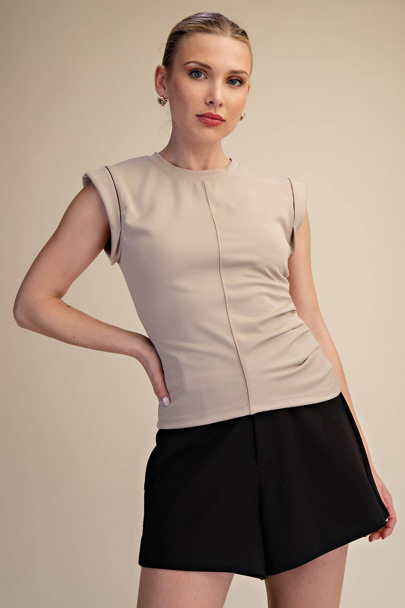 Rustic Gathered Knit Top