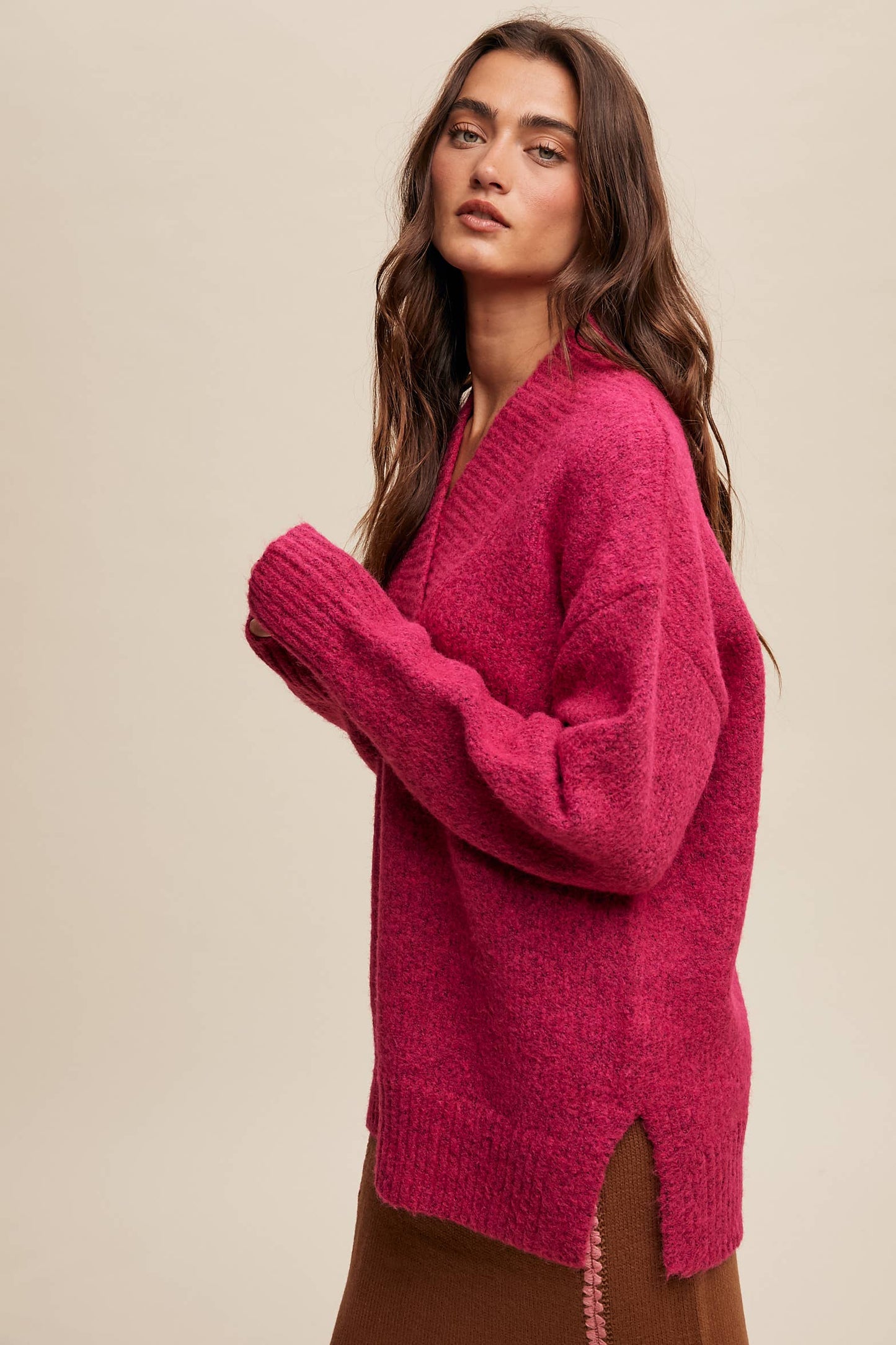 Oversized Cranberry Sweater