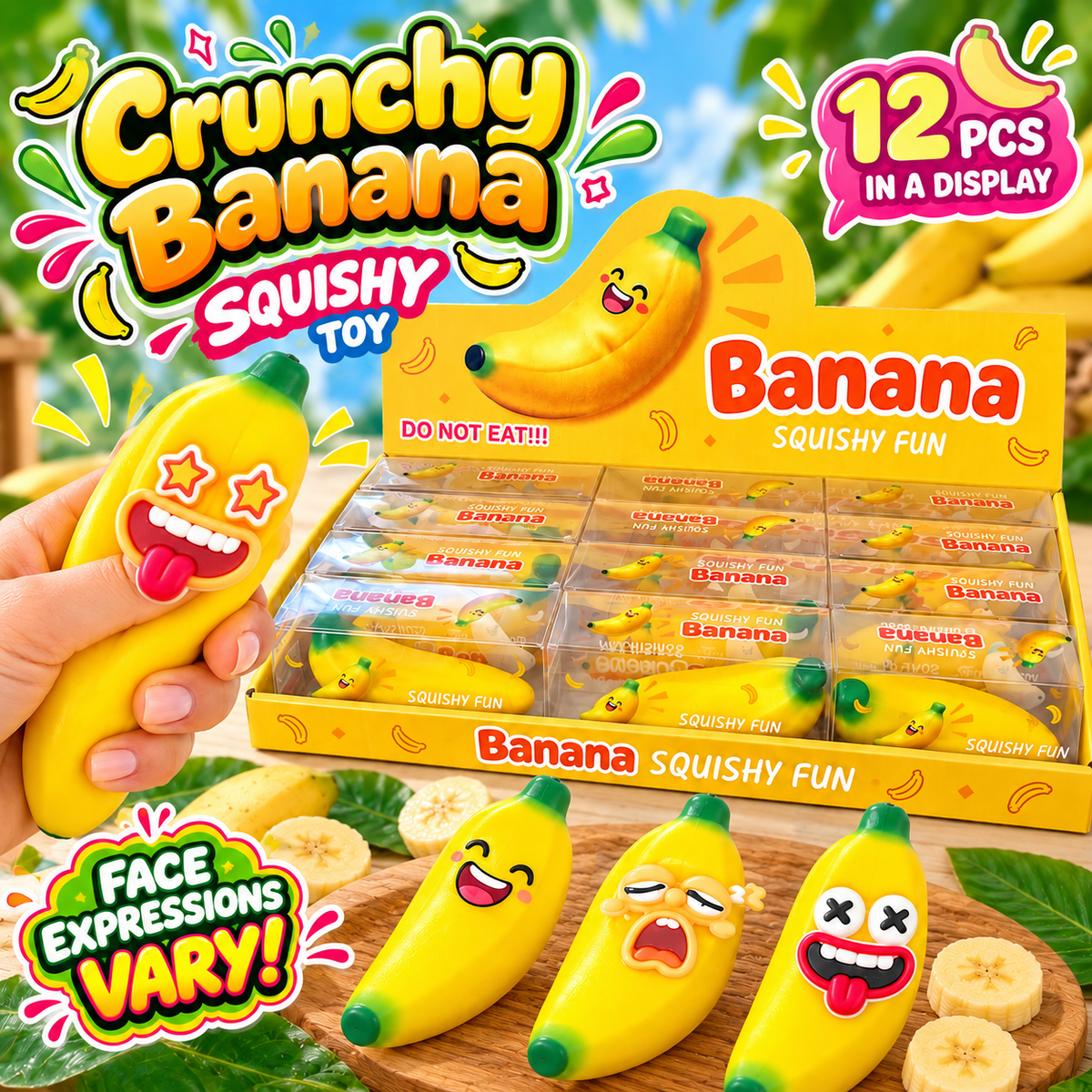Banana Squishy Fun — Crunchy Banana ASMR Squeeze Toy