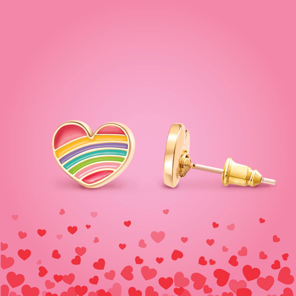 Lil J's Rainbow Heart Cutie Stud Earrings
