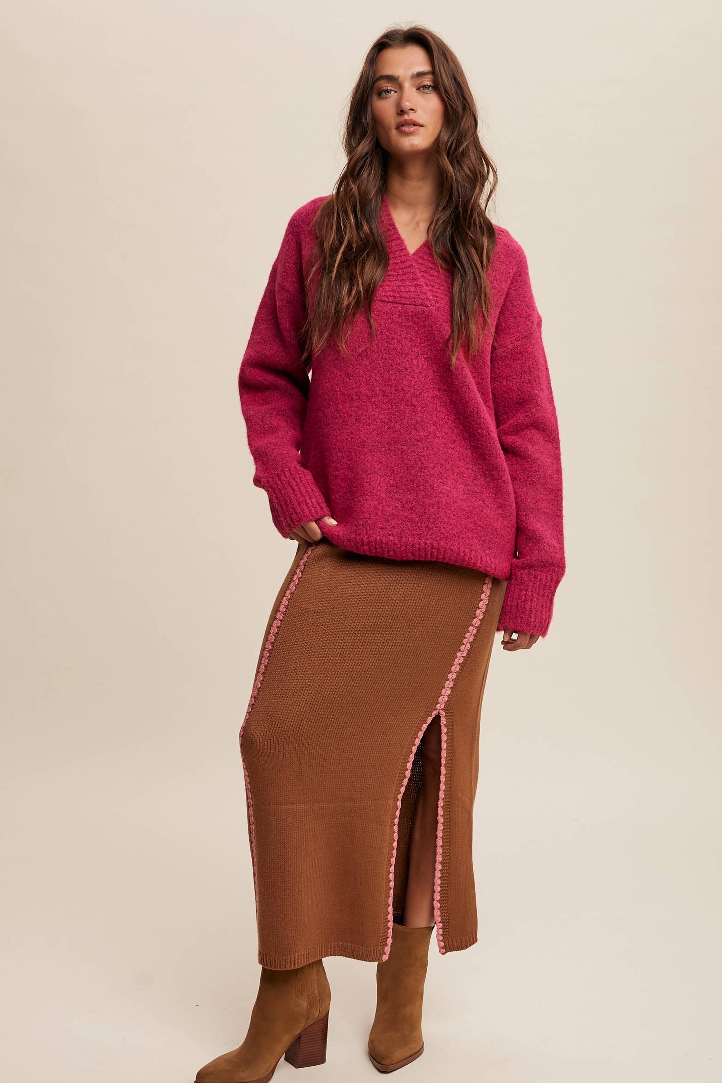 Oversized Cranberry Sweater