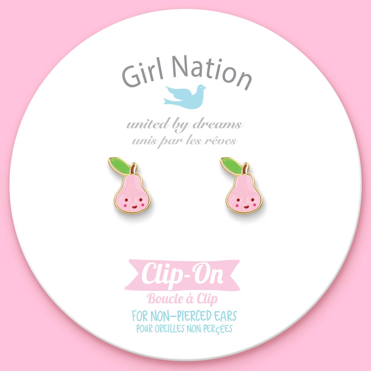 Lil J's Clip On Earrings  Pink Pear
