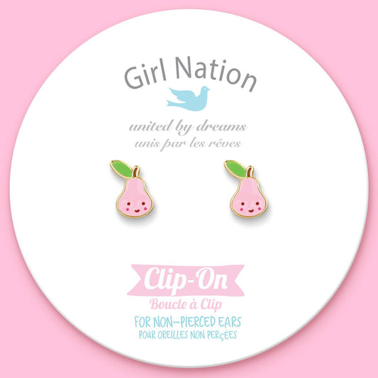 Lil J's Clip On Earrings  Pink Pear