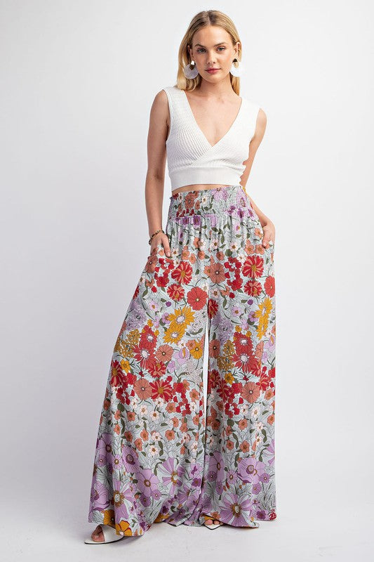 Floral Wide Leg Pants