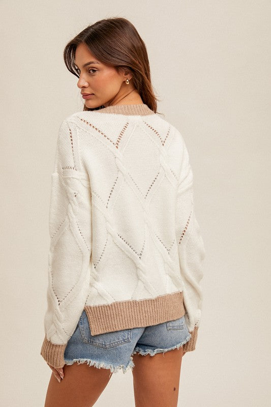 Cream Cable Knit Sweater