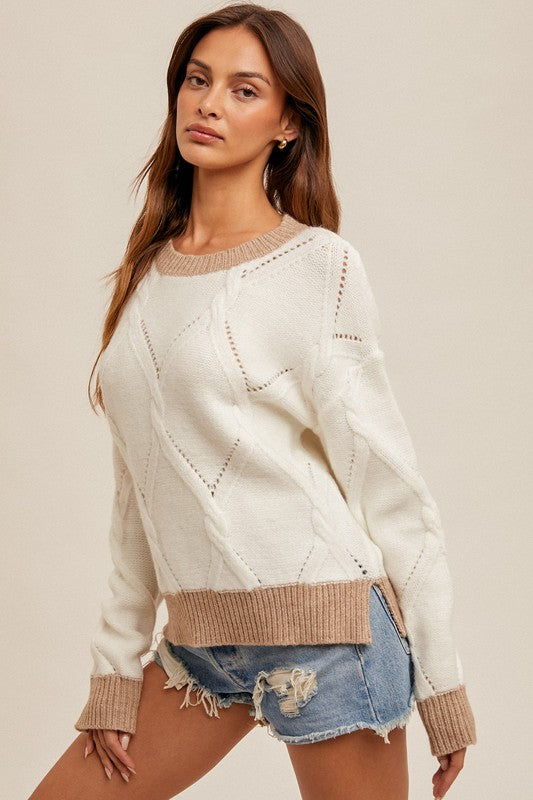 Cream Cable Knit Sweater