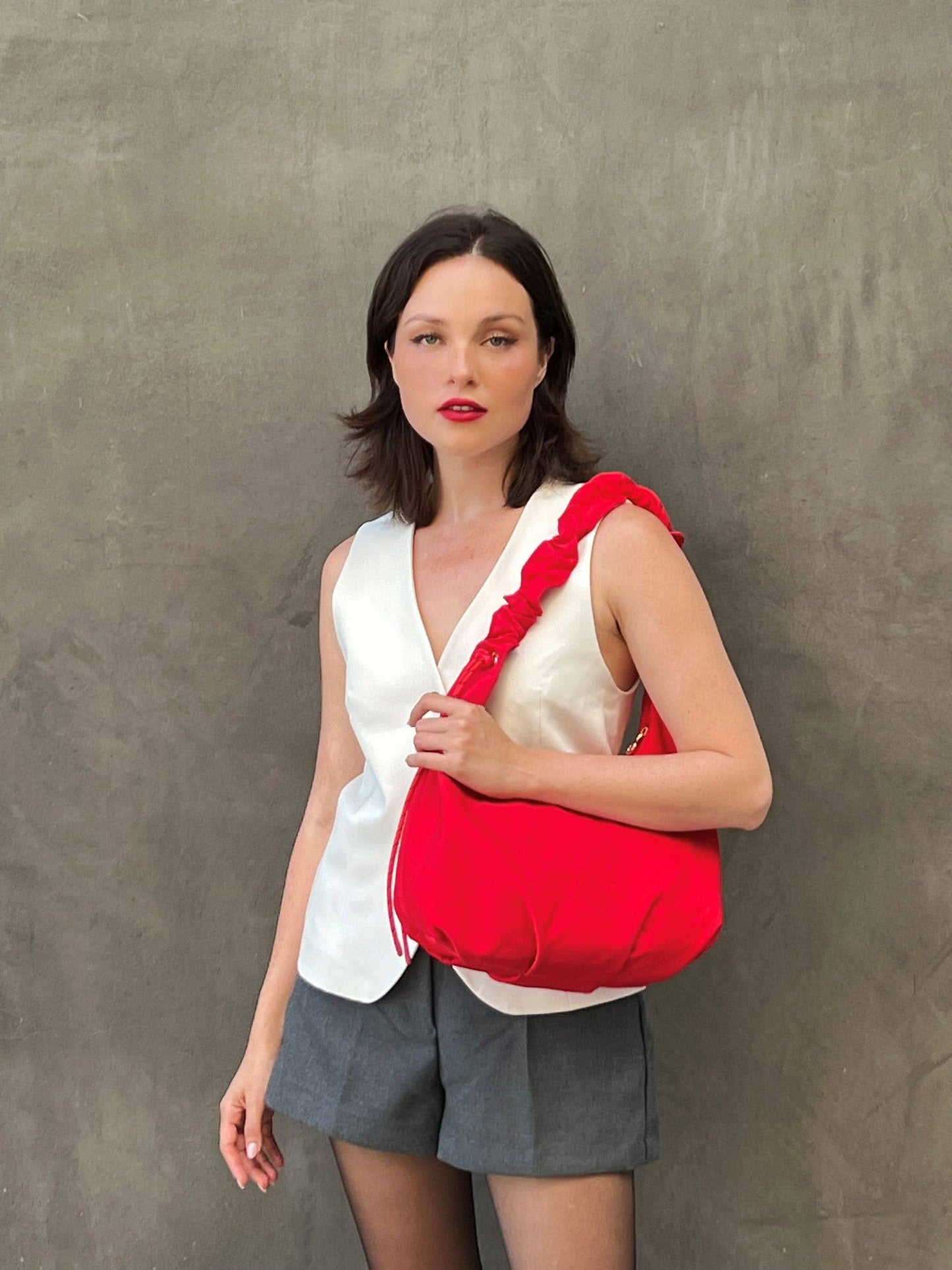 Red Carole Nylon Bag