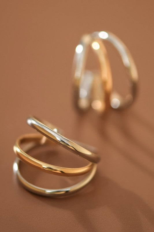 18k Waterproof Non-tarnish Stainless Steel Hoops