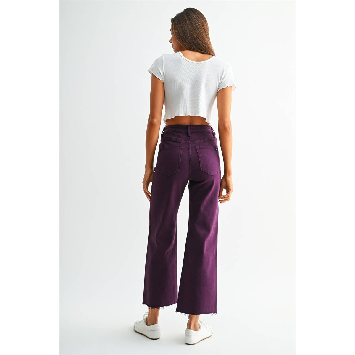 Plum Crop Denim