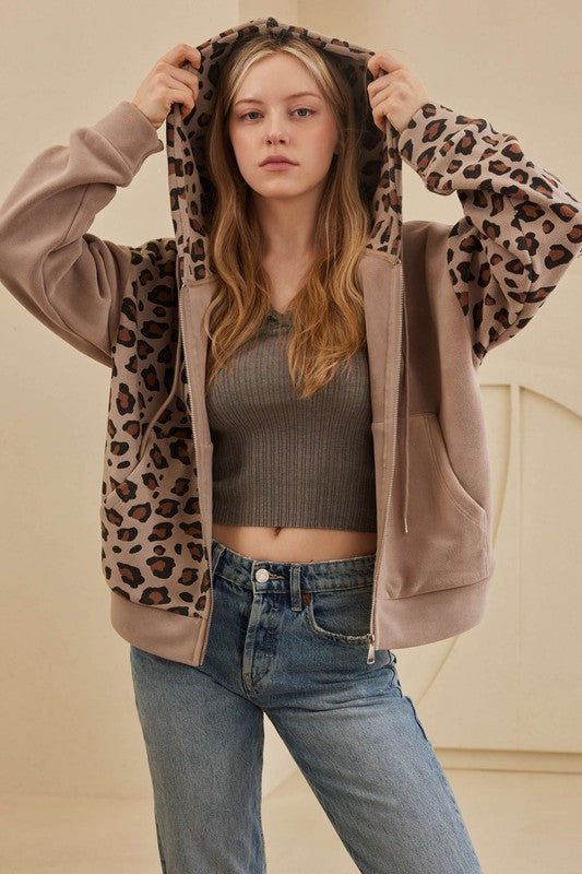 Leopard Print Zip Jacket