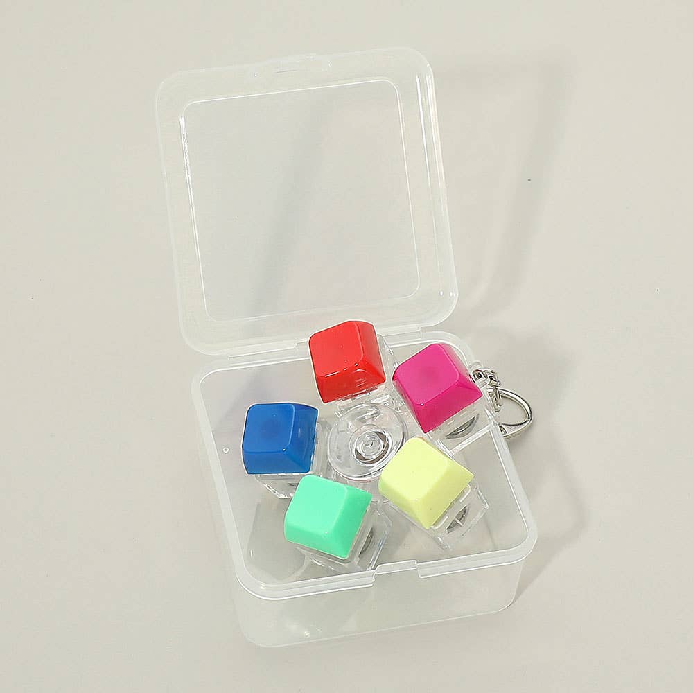 Light Up Stress Relief Spinner Keyboard Keychain Bag Charms