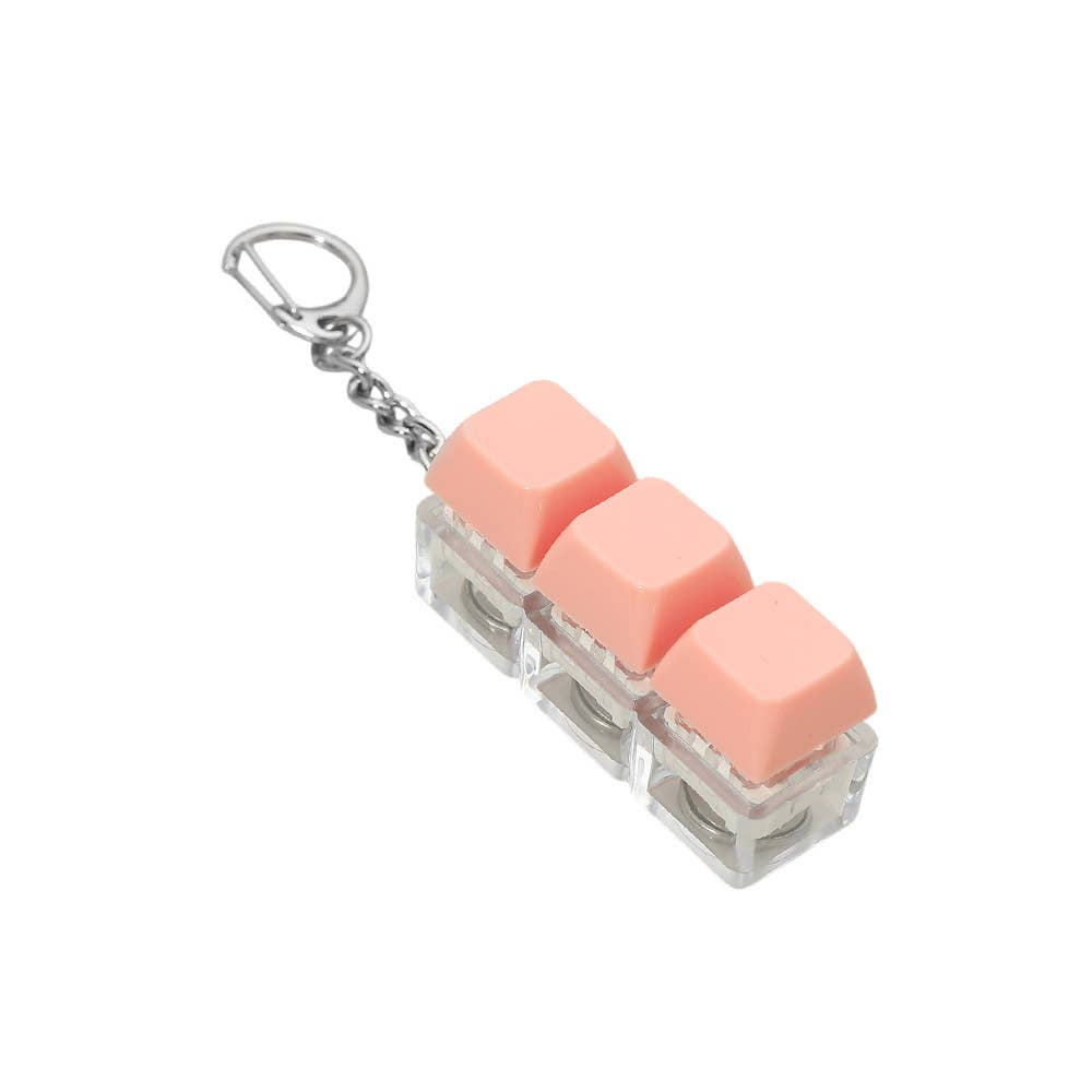 Light Up LED Stress Relief Cube Keyboard Keychain Bag Charms