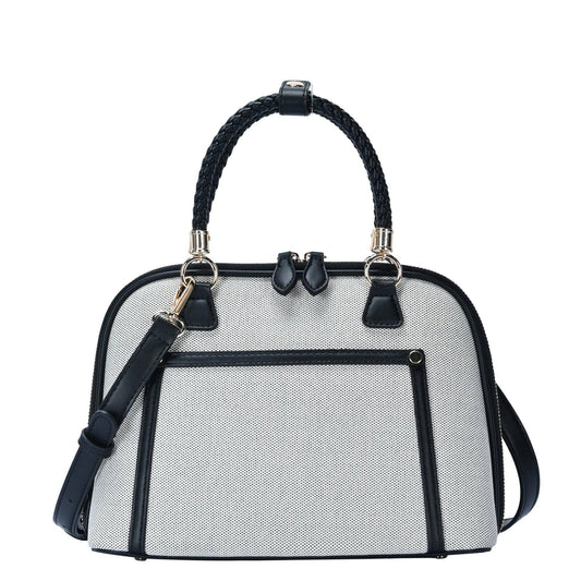 Camila Canvas Satchel: Black